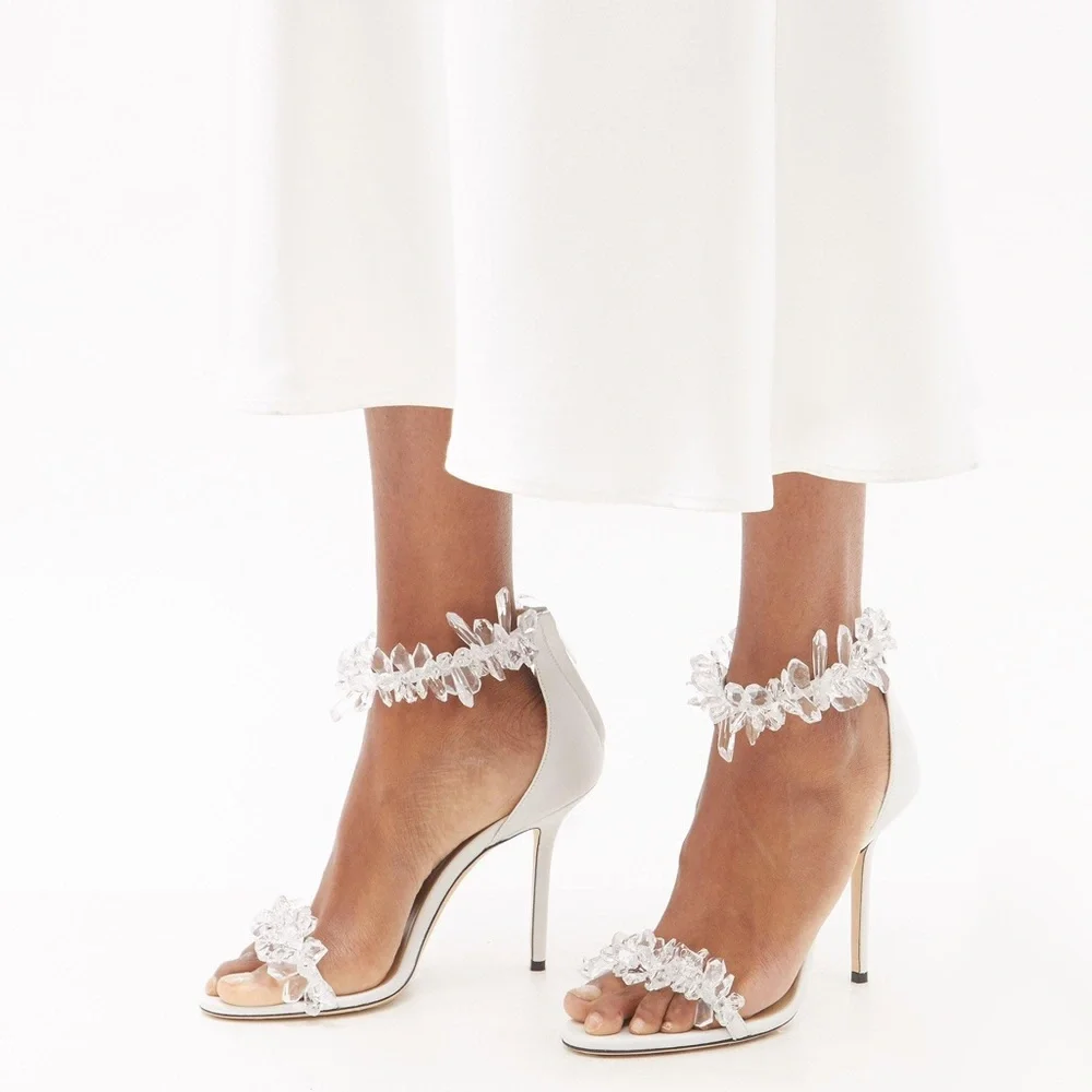 Jimmy Choo Maisel 100 Crystal Embellished heeled sandals sz 38 - Picture 14 of 17